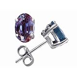 2.00cttwLabCreatedAlexandriteEarringsStudsin14kWhiteGold