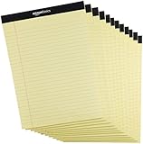AmazonBasics Legal/Wide Ruled 8-1/2 by 11-3/4 Legal Pad - Canary (50 sheets per pad, 12 pack)