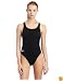 Speedo Women's Race Lycra Blend Learn to Swim Solid Superpro Back One Piece Swimsuit, Black, 28