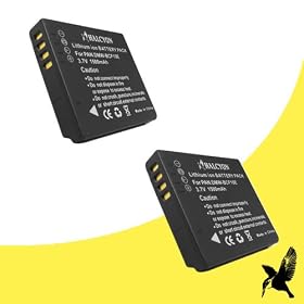 Two Halcyon 1500 mAH Lithium Ion Replacement Battery for Panasonic Lumix DMC-FP8 12.1MP Digital Camera and Panasonic DMW-BCF10