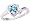 14K White Gold Simply Heart Gemstone Ring-Sky Blue Topaz, size5