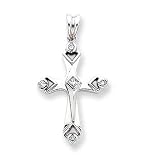 14k White Gold AA Diamond Cross Pendant