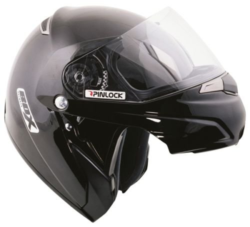 OXFORD SZ-1 FLIP FRONT SCOOTER MOTORCYCLE HELMET, GLOSS BLACK, X-SMALL