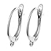 4 pcs .925 Sterling Silver Oval Ear Wire Hoop Earwires Dangle Earring Connector / Findings / Bright