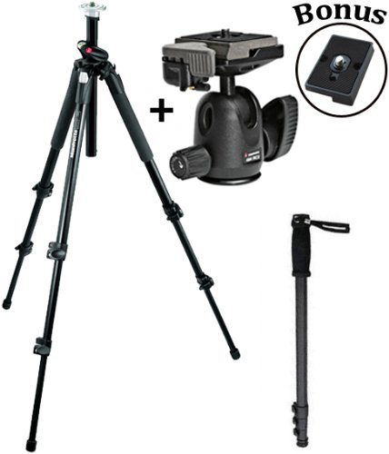 Manfrotto 190XPROB 494RC2 Tripod/Head Kit with a Monopod and a Bonus Quick Release Plate for the RC2 Rapid Connect Adapter