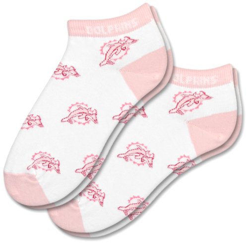 Miami Dolphins Women's Pink Socks (2-pack), Medium