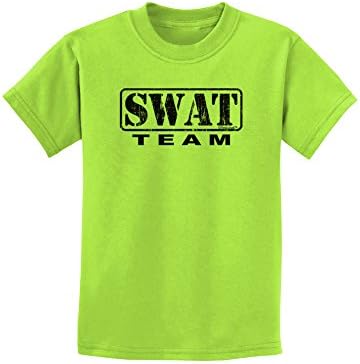 TooLoud SWAT Team Logo - Distressed Childrens T-Shirt - Lime Green - Large
