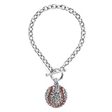 Mia's Rhinestone Baseball Charm Toggle Bracelet