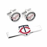 Minnesota Twins Cufflinks and Tie Bar Gift Set