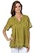 Sakkas Henley Pintuck Button Front Semi-Sheer Gauzy Cotton Blouse