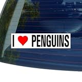 I Love Heart PENGUINS - Window Bumper Sticker