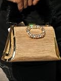 NEW GOLD FABRIC w/ RANCH MINK FUR PURSE #11002