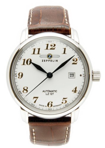 Zeppelin Herrenarmbanduhr LZ 127 Graf Zeppelin Automatik wei&szlig;-gold 7656-1 Preisvergleich