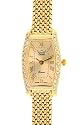 Geneve Women's 14k Solid gold watch - Tonneau style with diamonds on the bezel