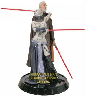 Star Wars Deluxe 14 Inch Gentle Giant Resin Statue Count Dooku and Asajj Ventress