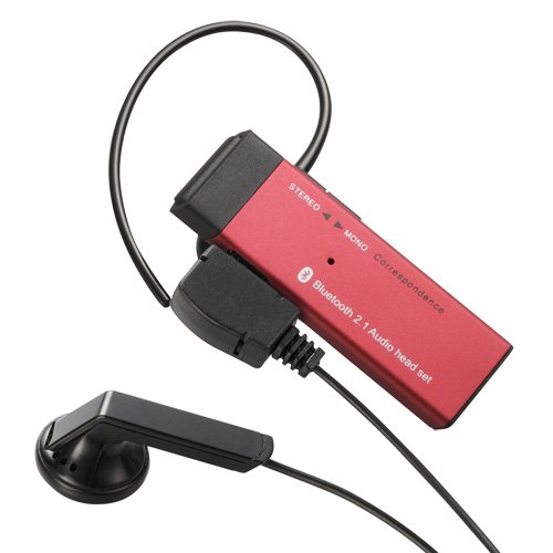 Logitec Bluetoothステレオヘッドセット USB-AC充電器付属モデル レッド LBT-HPS01C2ARD