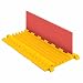 Linebacker CP5X125-GP-O/Y Polyurethane Heavy Duty General Purpose 5 Channel Cable Protector with T-Shaped Connectors, Orange Lid with Yellow Ramp, 36" Length, 17.25" Width, 1.95" Height