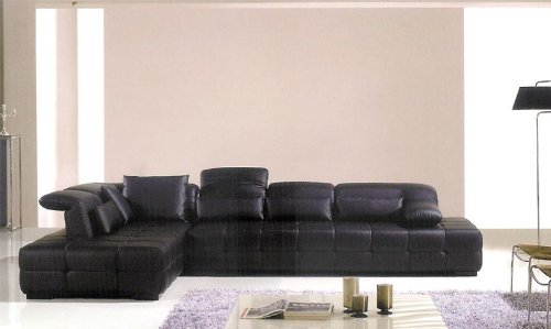 2pc Modern Sectional Leather Sofa Set #AM-L293-BK 