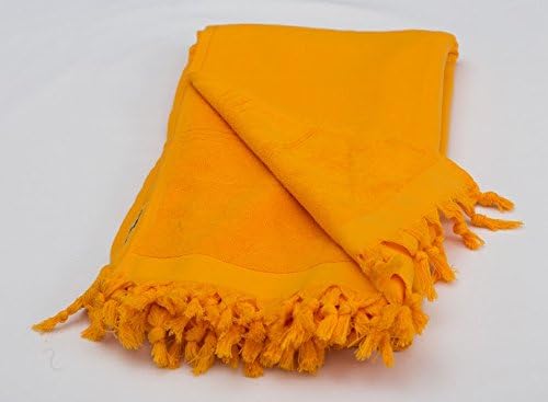 Turquoise Collection SAN Clemente Turkish Towel Peshtemal Bathrobe for Hamam Spa Pool Massage Sauna Beach Yacht Gym Fitness Kitchen Spa Yoga Baby Natural Towel Picnic Blanket 100% Cotton Table Throw (39" X 71", ORANGE)