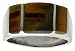 Gent's Sterling Silver Striped Tiger Eye Ring