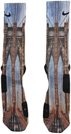 League Ready Customs Men's Bridge Custom Elite Socks Large Blue