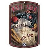 Boston Red Sox Wood Sign w/ Throwback Jersey