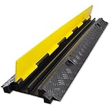 Pyle Heavy Duty Hassle Free 2 Channel Drop Over  Cable & Hose Protector Ramp, Covers Wires in High Traffic Areas - Stage, Concert, Sidewalk For Pedestrians Cars Trucks & Etc