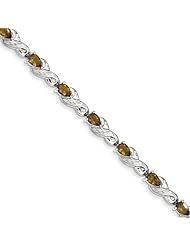 Sterling Silver Whiskey Quartz Bracelet
