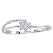 14K White Gold 0.07 ct. Diamond Cluster Ring