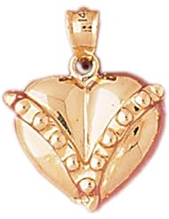 Dazzlers Solid 14k Gold Floating Heart Charm Pendant Available in three colors from jewelsberry (weights: 3.1 grams only)