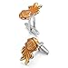 Men's 2 PCS Rhodium Plated Enamel Cufflinks Gold Silver Two Tone Gold Tonefish Shirt Wedding Business 1 Pair Set