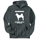 Hoodie Mens Dark Silver " WARNING Shiba Inu ON GUARD " Dogs