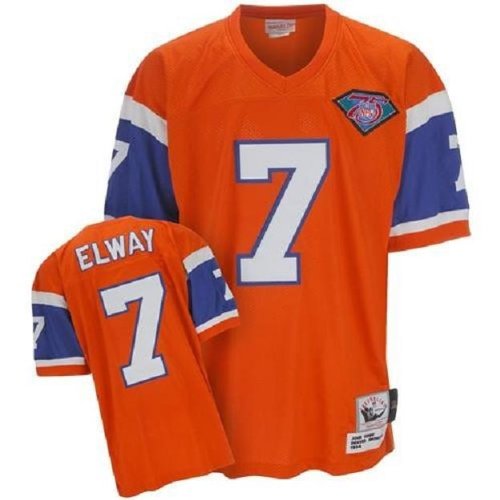 Reebok Denver Broncos John Elway Premier Throwback Orange Jersey Large