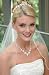 Diamond White 1 Layer Swarovski Rhinestone Edge Fingertip Length Wedding Veil