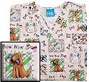 Cherokee Uniforms Dapper Dog Nursing Scrub Top (XS Only)