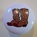 Cowboy Boots Ceramic Cabinet Drawer Pull Knob