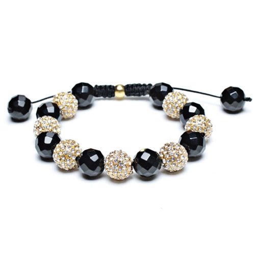 Bling Jewelry Black Onyx Shamballa Bracelet Unisex 