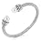 Silvertone Cuff Cable Bracelet with Created Pearl Ends