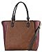 Diophy PU Leather Two Tone Front Zipper Multi Spaced Tote Womens Purse Handbag SE-3386