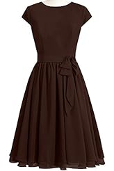 Short Sleeves Bateau Neck Short Chiffon Evening Dress/Prom Dress/Party Dress/Wedding Dress 