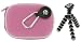 rooCASE 2n1 EVA Hard Shell (Pink) Case with Memory Foam and Premium Tripod for Kodak Zx1 HD Pocket Video Camera Pink