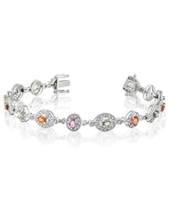 14K White Gold 0.85ct Diamond and Sapphire Bracelet