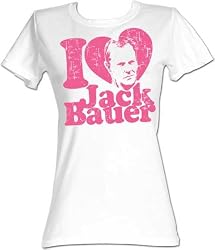 24 Twenty Four I Love Heart Jack Bauer White Juniors/Ladies T-Shirt Tee
