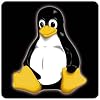 Tasten-Sticker - Tux, schwarzer Hintergrund