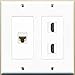RiteAV - 2 Port HDMI 1 Port Cat6 Ethernet White - 2 Gang Wall Plate
