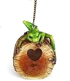 6 inch High Resin Birdhouse with Frog