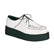 CREEPER 2 Mens Creeper Shoes Gothic Retro Rockabilly Platform Shoes White Leather