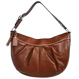 Coach Soho Pleated Walnut Brown Leather Zip Large Hobo Handbag 13731