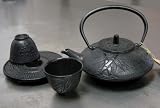 Japanese Cast Iron teaset /Bamboo Blk Mochi
