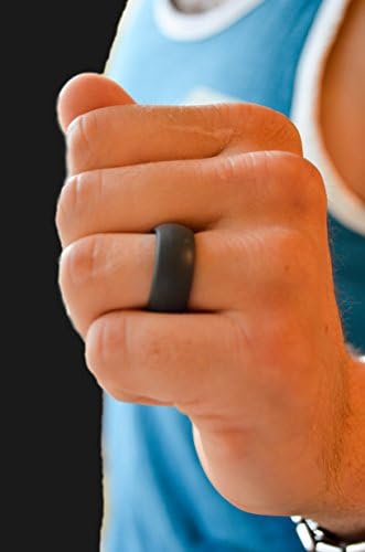 DEVOUT Active Man's Silicone Wedding Ring - Perfect for Weightlifters, Crossfit Athletes, and Outdoorsmen - Medical Grade, Durable, Silicone Wedding Band - Matte Black - Size 12